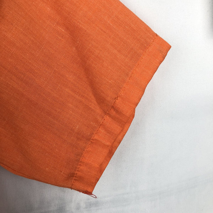1970'S Hilton Short-Sleeve Bowling Shirt, Boxy Shirt, Made in USA, Men's Size L (Equivalent), Vintage unclear orange type Vintage Second Hand