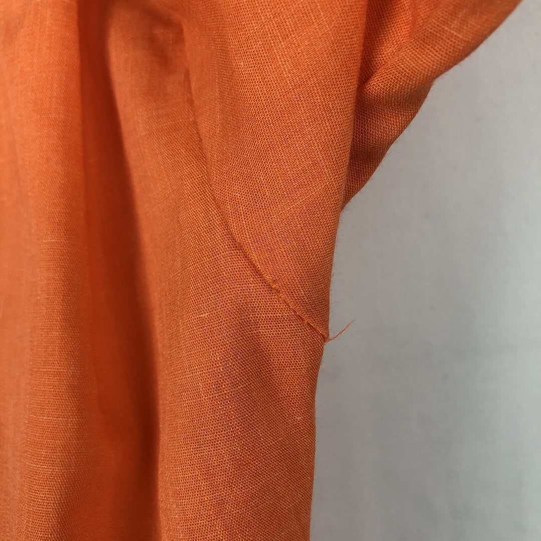 1970'S Hilton Short-Sleeve Bowling Shirt, Boxy Shirt, Made in USA, Men's Size L (Equivalent), Vintage unclear orange type Vintage Second Hand