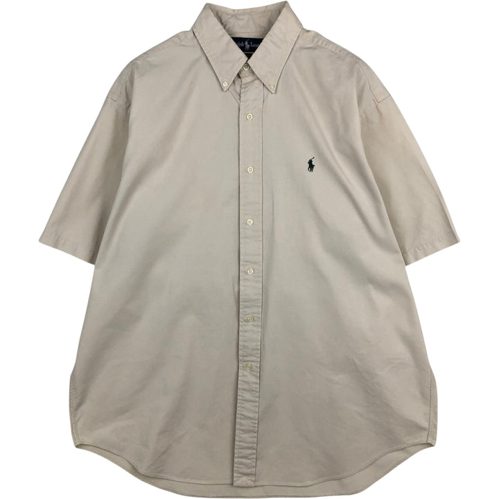 Ralph Lauren BLAKE short sleeve button down shirt, men's size L cotton Beige type Vintage Second Hand