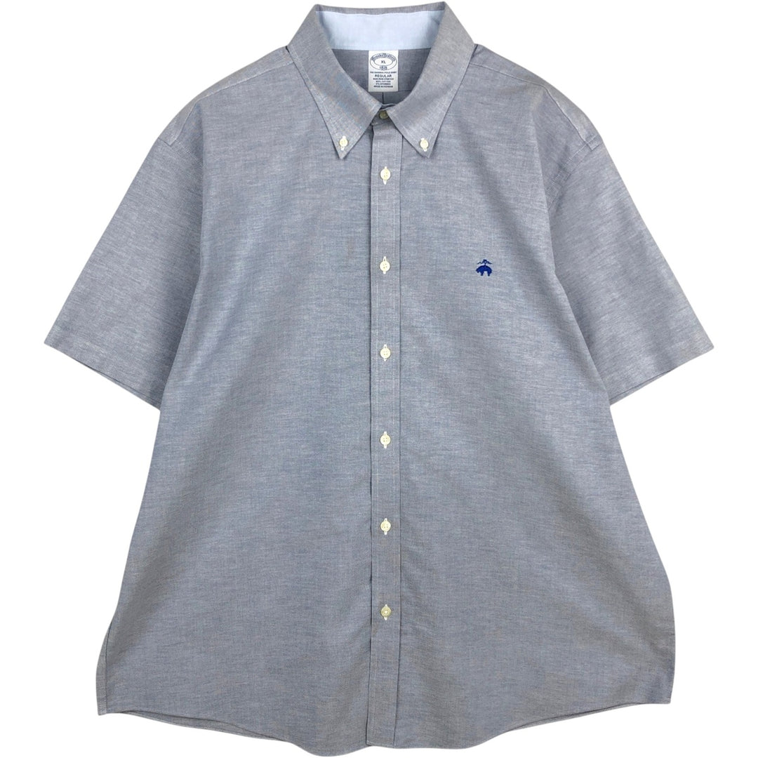 Brooks Brothers 1818 Regular Short-Sleeve Button-Down Shirt, Men's Size XL (equivalent) cotton blue type Vintage Second Hand