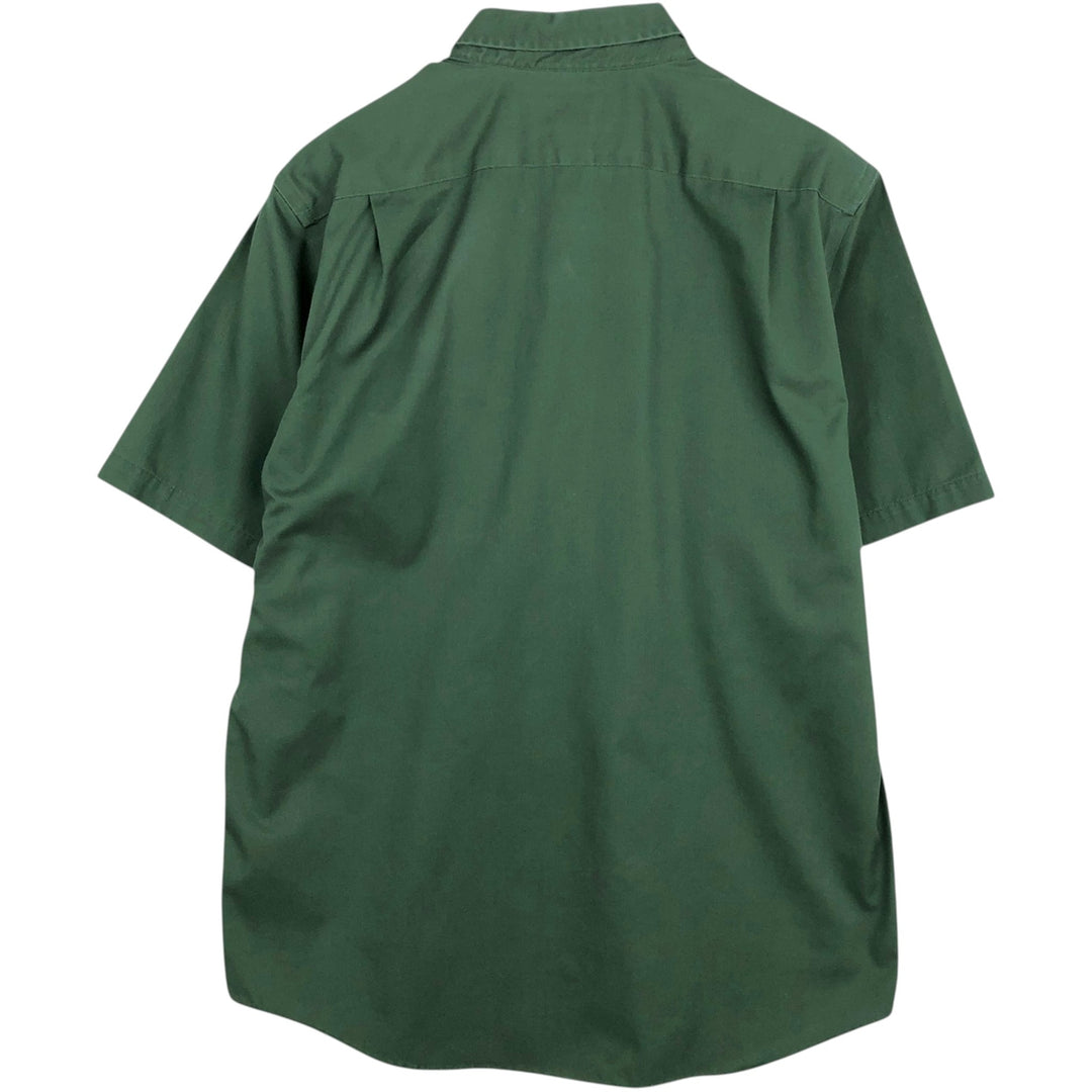 90s-00'S L.L.Bean Short-Sleeve Button-Down Shirt, Men's Size M (approx.), Vintage cotton green type Vintage Second Hand