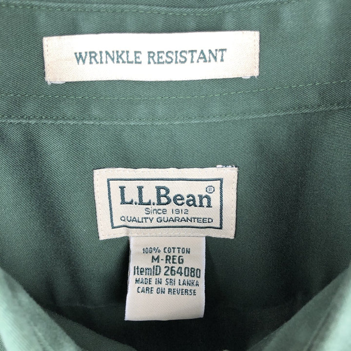 90s-00'S L.L.Bean Short-Sleeve Button-Down Shirt, Men's Size M (approx.), Vintage cotton green type Vintage Second Hand