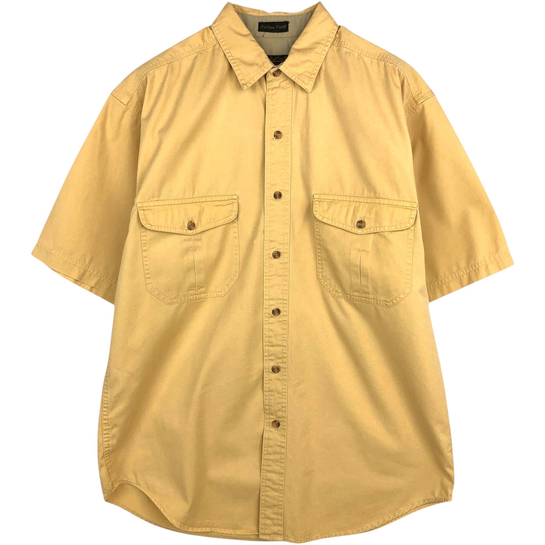 80s-90'S Eddie Bauer Black Tag Short Sleeve Cotton Shirt Men's Medium Vintage cotton yellow type Vintage Second Hand