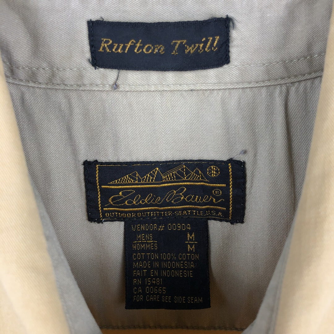 80s-90'S Eddie Bauer Black Tag Short Sleeve Cotton Shirt Men's Medium Vintage cotton yellow type Vintage Second Hand