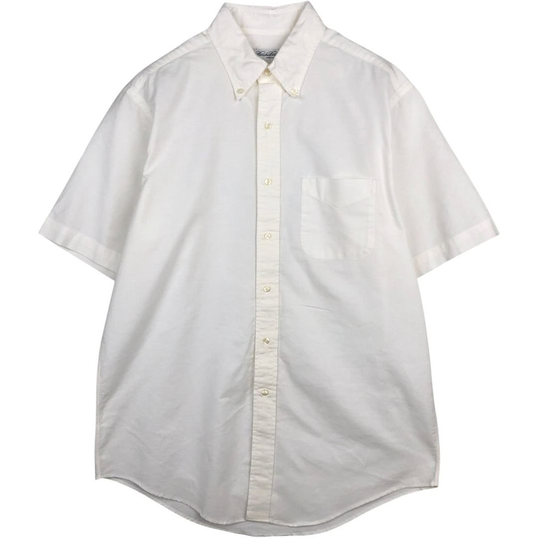 Brooks Brothers MAKERS Short Sleeve Button Down Shirt Made in USA Men's Size L cotton white type Vintage Second Hand