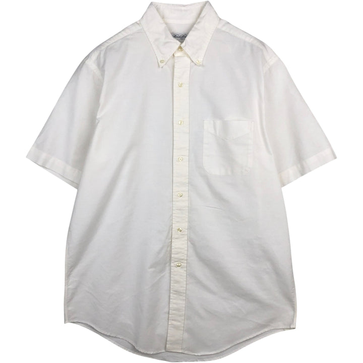 Brooks Brothers MAKERS Short Sleeve Button Down Shirt Made in USA Men's Size L cotton white type Vintage Second Hand