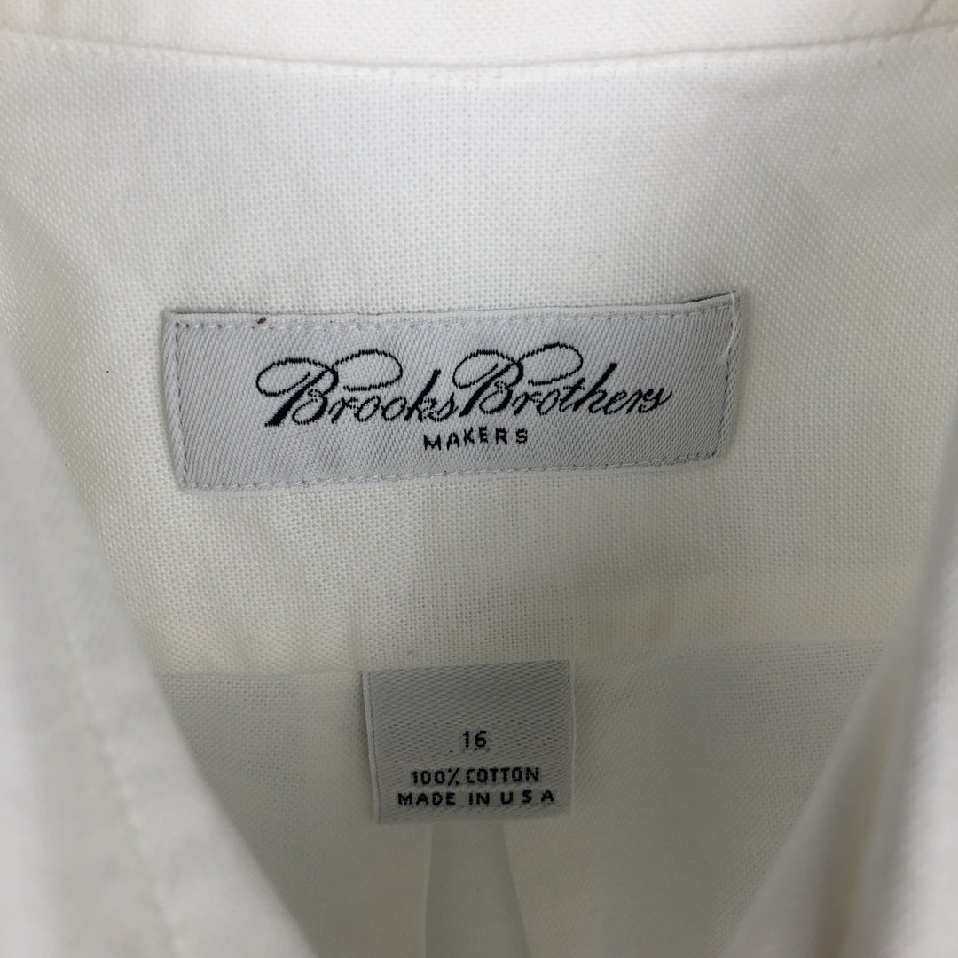 Brooks Brothers MAKERS Short Sleeve Button Down Shirt Made in USA Men's Size L cotton white type Vintage Second Hand