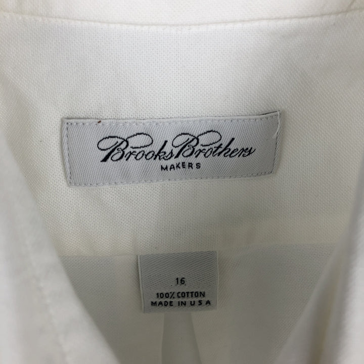 Brooks Brothers MAKERS Short Sleeve Button Down Shirt Made in USA Men's Size L cotton white type Vintage Second Hand