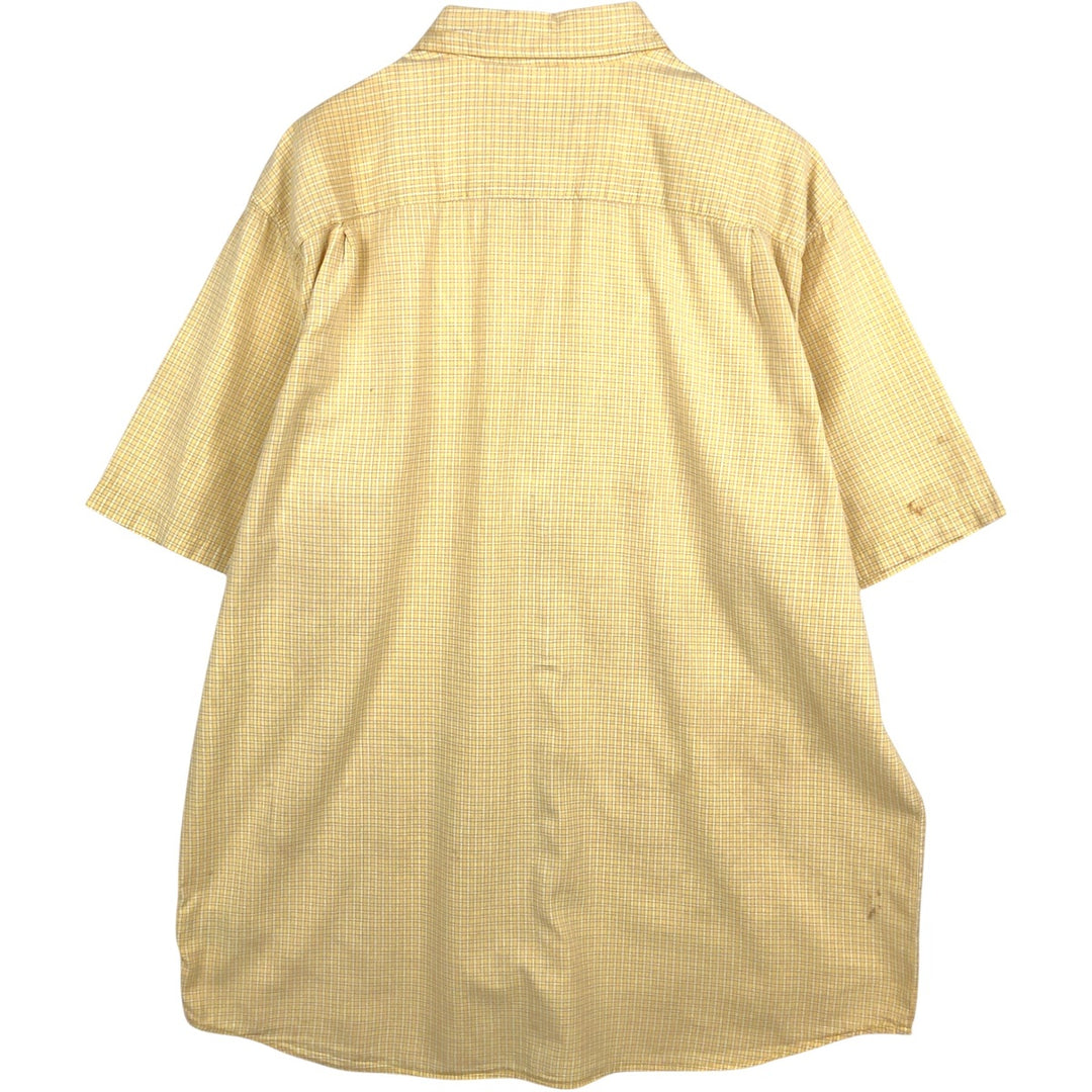 Carhartt Check Pattern Button-down Short Sleeve Work Shirt, Men's XL cotton yellow type Vintage Second Hand