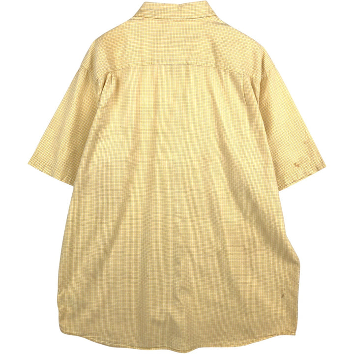 Carhartt Check Pattern Button-down Short Sleeve Work Shirt, Men's XL cotton yellow type Vintage Second Hand