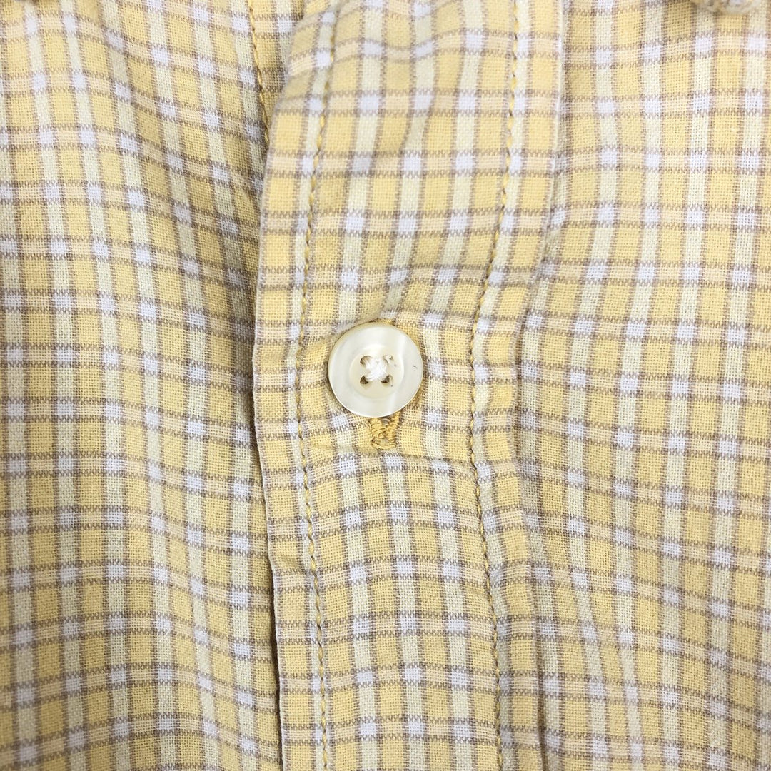 Carhartt Check Pattern Button-down Short Sleeve Work Shirt, Men's XL cotton yellow type Vintage Second Hand