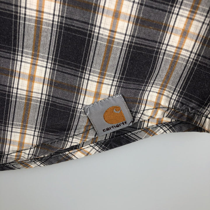 Carhartt RELAXED FIT Check Pattern Short Sleeve Work Shirt Men's XL cotton gray type Vintage Second Hand
