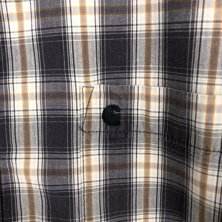 Carhartt RELAXED FIT Check Pattern Short Sleeve Work Shirt Men's XL cotton gray type Vintage Second Hand