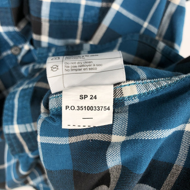 Carhartt RELAXED FIT Check Pattern Short Sleeve Work Shirt Men's XL cotton Navy blue Vintage Second Hand
