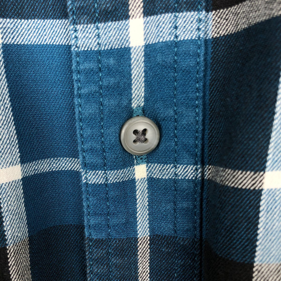 Carhartt RELAXED FIT Check Pattern Short Sleeve Work Shirt Men's XL cotton Navy blue Vintage Second Hand