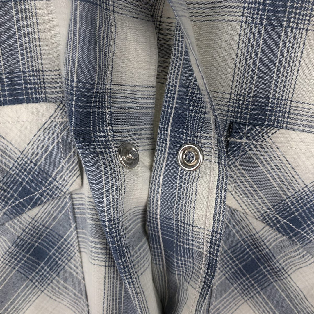 Pendleton Frontier Check Pattern Short-Sleeve Western Shirt, Men's Size L (approx.) cotton white type Vintage Second Hand