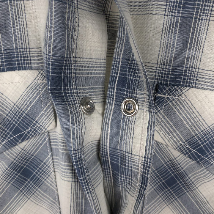 Pendleton Frontier Check Pattern Short-Sleeve Western Shirt, Men's Size L (approx.) cotton white type Vintage Second Hand