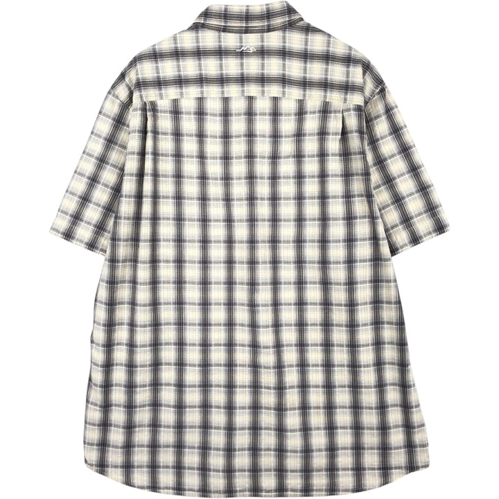 2000'S Columbia Short-Sleeve Cotton Check Shirt, Men's Size XL (approx.) cotton gray type Vintage Second Hand