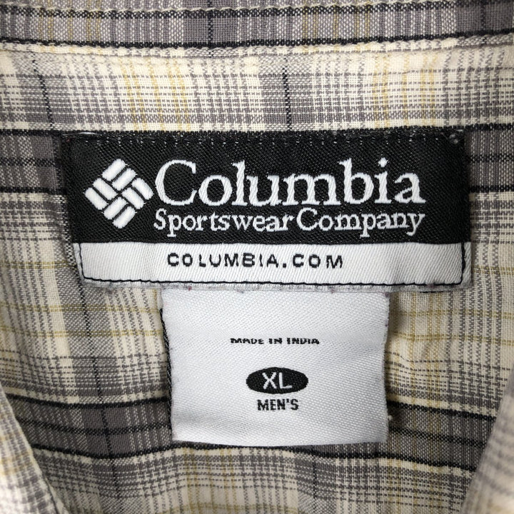 2000'S Columbia Short-Sleeve Cotton Check Shirt, Men's Size XL (approx.) cotton gray type Vintage Second Hand