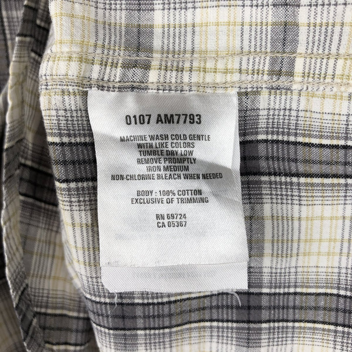 2000'S Columbia Short-Sleeve Cotton Check Shirt, Men's Size XL (approx.) cotton gray type Vintage Second Hand