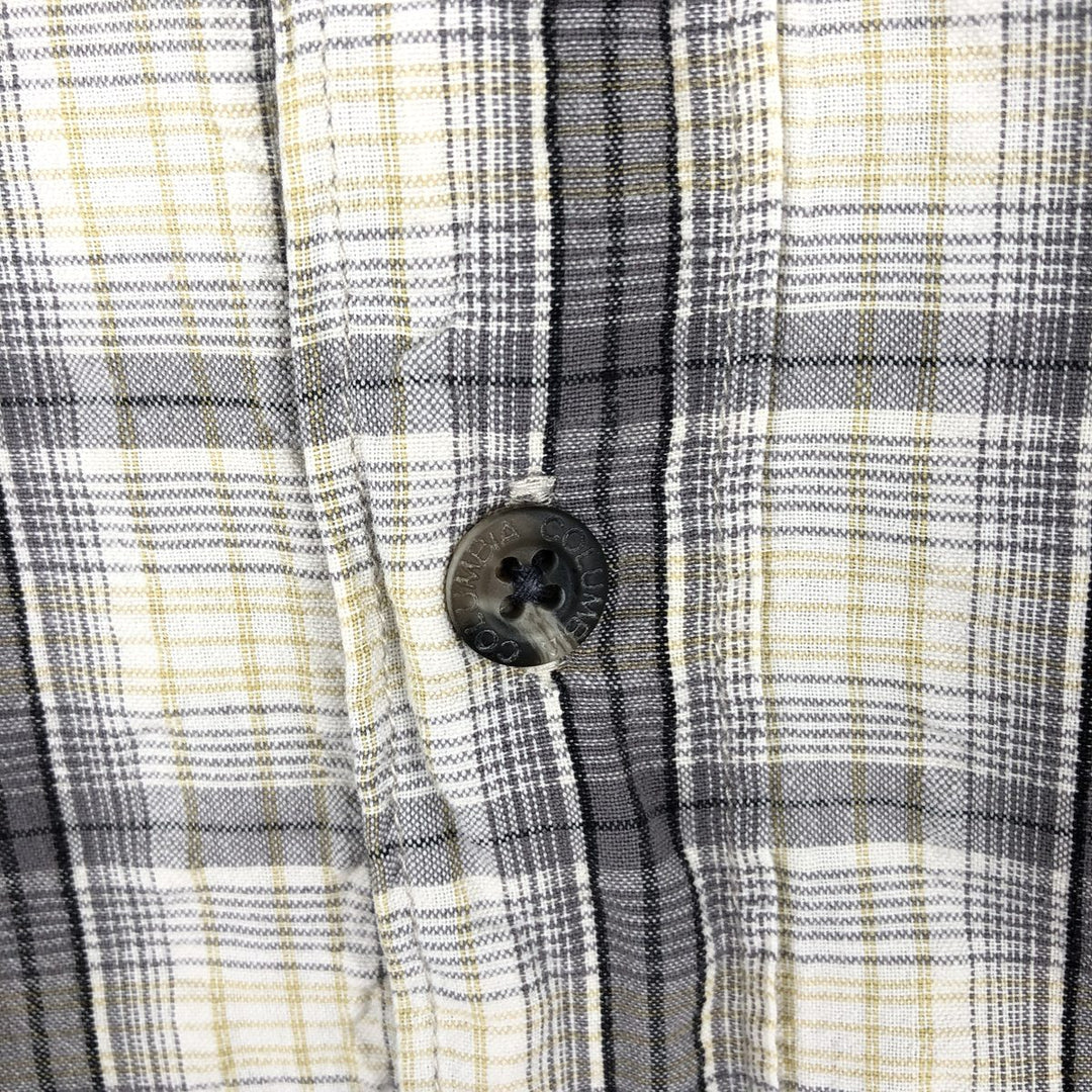 2000'S Columbia Short-Sleeve Cotton Check Shirt, Men's Size XL (approx.) cotton gray type Vintage Second Hand
