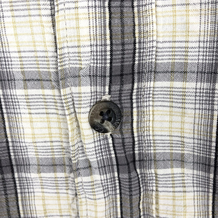 2000'S Columbia Short-Sleeve Cotton Check Shirt, Men's Size XL (approx.) cotton gray type Vintage Second Hand