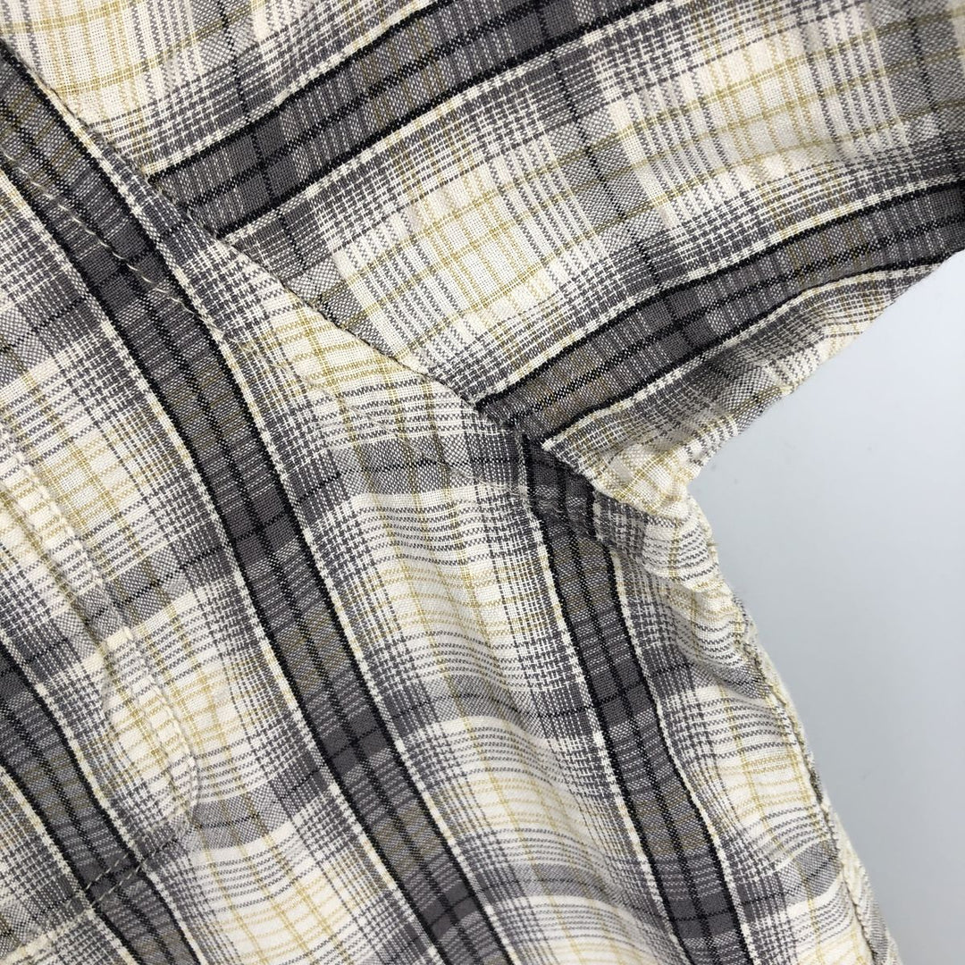 2000'S Columbia Short-Sleeve Cotton Check Shirt, Men's Size XL (approx.) cotton gray type Vintage Second Hand