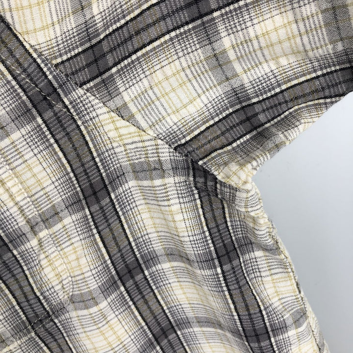 2000'S Columbia Short-Sleeve Cotton Check Shirt, Men's Size XL (approx.) cotton gray type Vintage Second Hand