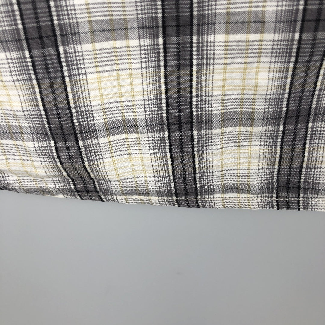 2000'S Columbia Short-Sleeve Cotton Check Shirt, Men's Size XL (approx.) cotton gray type Vintage Second Hand