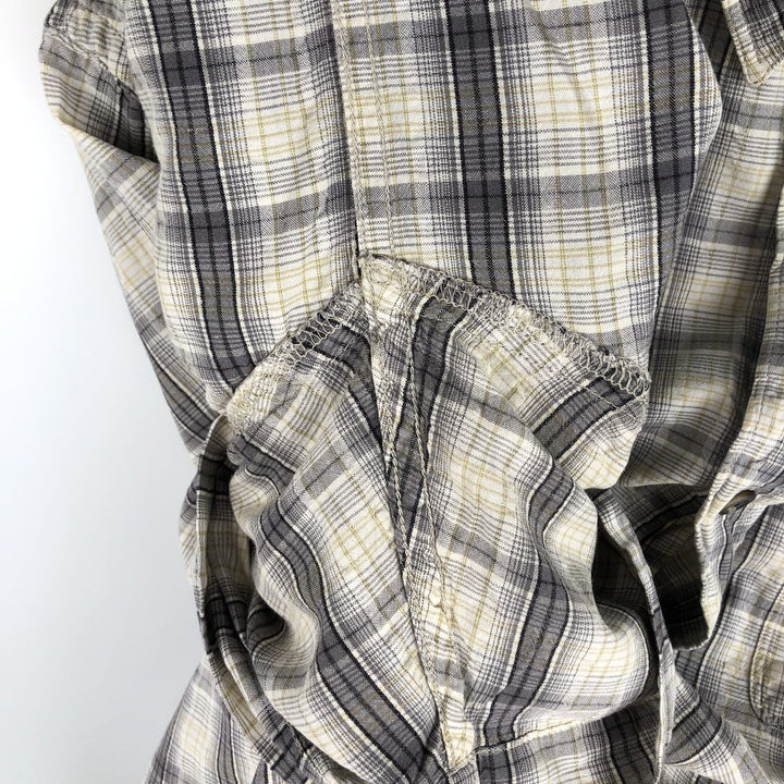 2000'S Columbia Short-Sleeve Cotton Check Shirt, Men's Size XL (approx.) cotton gray type Vintage Second Hand