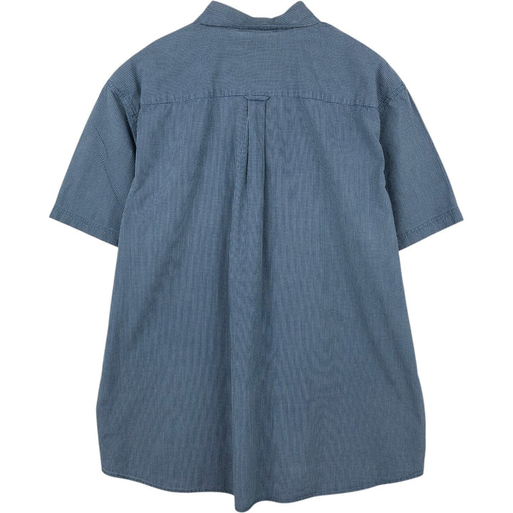 2000'S Columbia Short-Sleeve Button-Down Check Shirt, Men's Size XXL (approx.) cotton Navy blue Vintage Second Hand