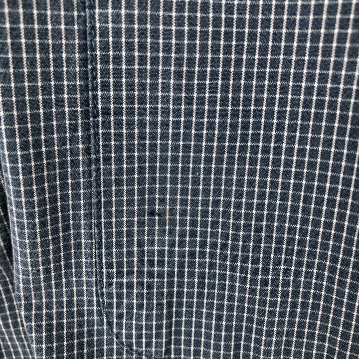 2000'S Columbia Short-Sleeve Button-Down Check Shirt, Men's Size XXL (approx.) cotton Navy blue Vintage Second Hand