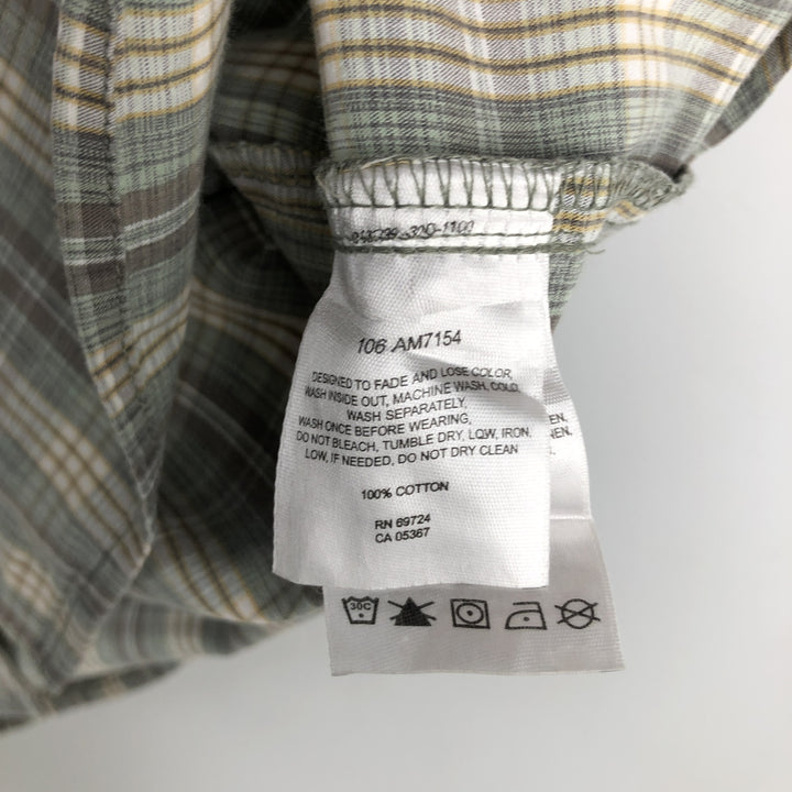 00'S Columbia Short Sleeve Button Down Check Shirt Men's XL cotton Mint green Vintage Second Hand