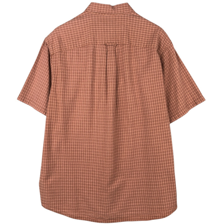 2000'S Columbia Seersucker Short Sleeve Button-Down Check Shirt, Men's XL cotton coral Vintage Second Hand