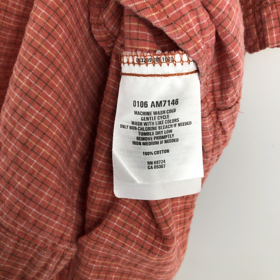 2000'S Columbia Seersucker Short Sleeve Button-Down Check Shirt, Men's XL cotton coral Vintage Second Hand