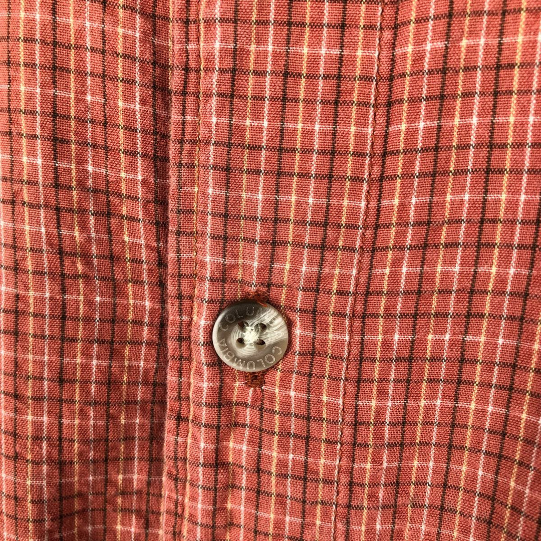 2000'S Columbia Seersucker Short Sleeve Button-Down Check Shirt, Men's XL cotton coral Vintage Second Hand
