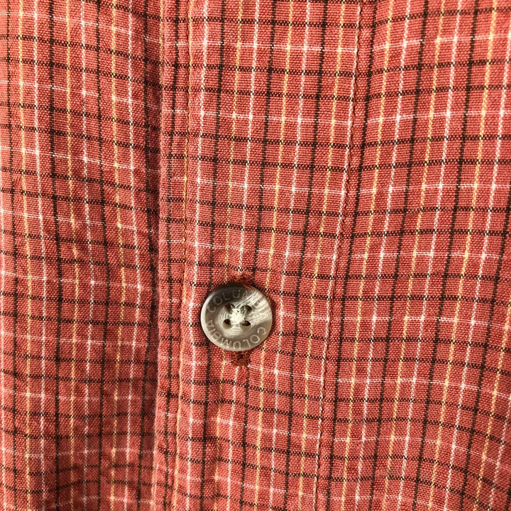 2000'S Columbia Seersucker Short Sleeve Button-Down Check Shirt, Men's XL cotton coral Vintage Second Hand