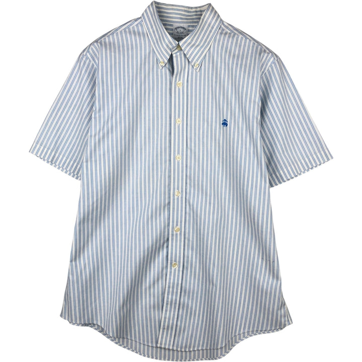 Brooks Brothers Est.1818 Short Sleeve Button-Down Striped Shirt, Men's Size L cotton white type Vintage Second Hand