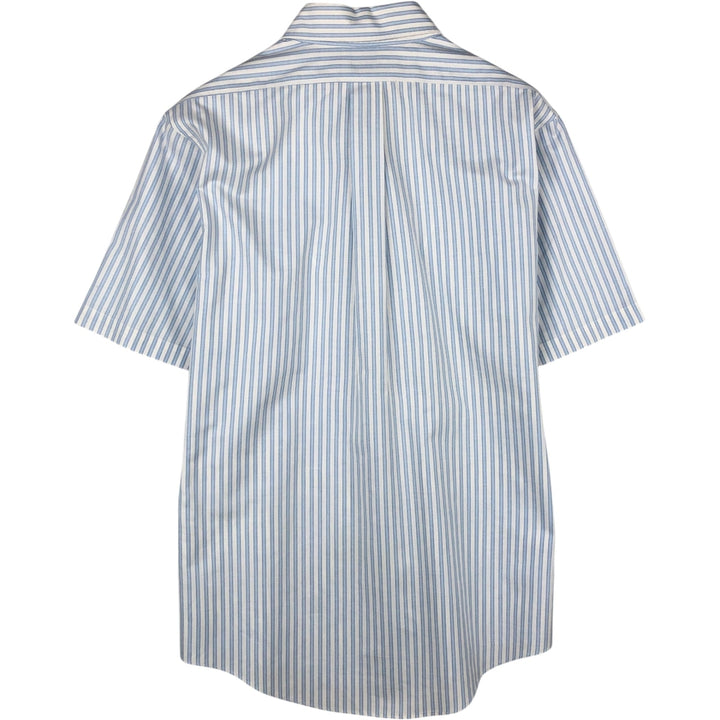 Brooks Brothers Est.1818 Short Sleeve Button-Down Striped Shirt, Men's Size L cotton white type Vintage Second Hand