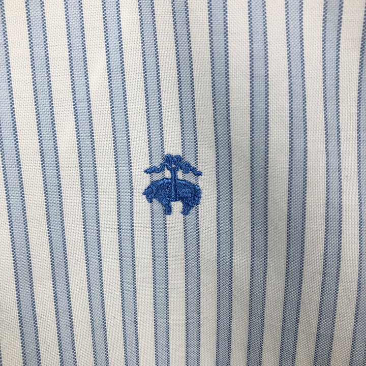 Brooks Brothers Est.1818 Short Sleeve Button-Down Striped Shirt, Men's Size L cotton white type Vintage Second Hand