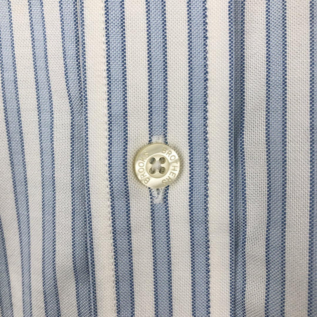Brooks Brothers Est.1818 Short Sleeve Button-Down Striped Shirt, Men's Size L cotton white type Vintage Second Hand