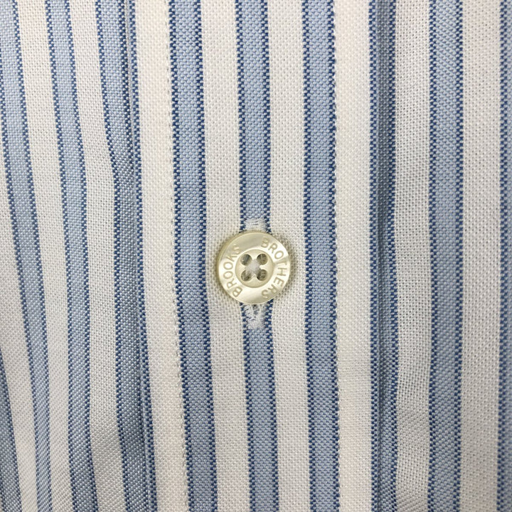 Brooks Brothers Est.1818 Short Sleeve Button-Down Striped Shirt, Men's Size L cotton white type Vintage Second Hand
