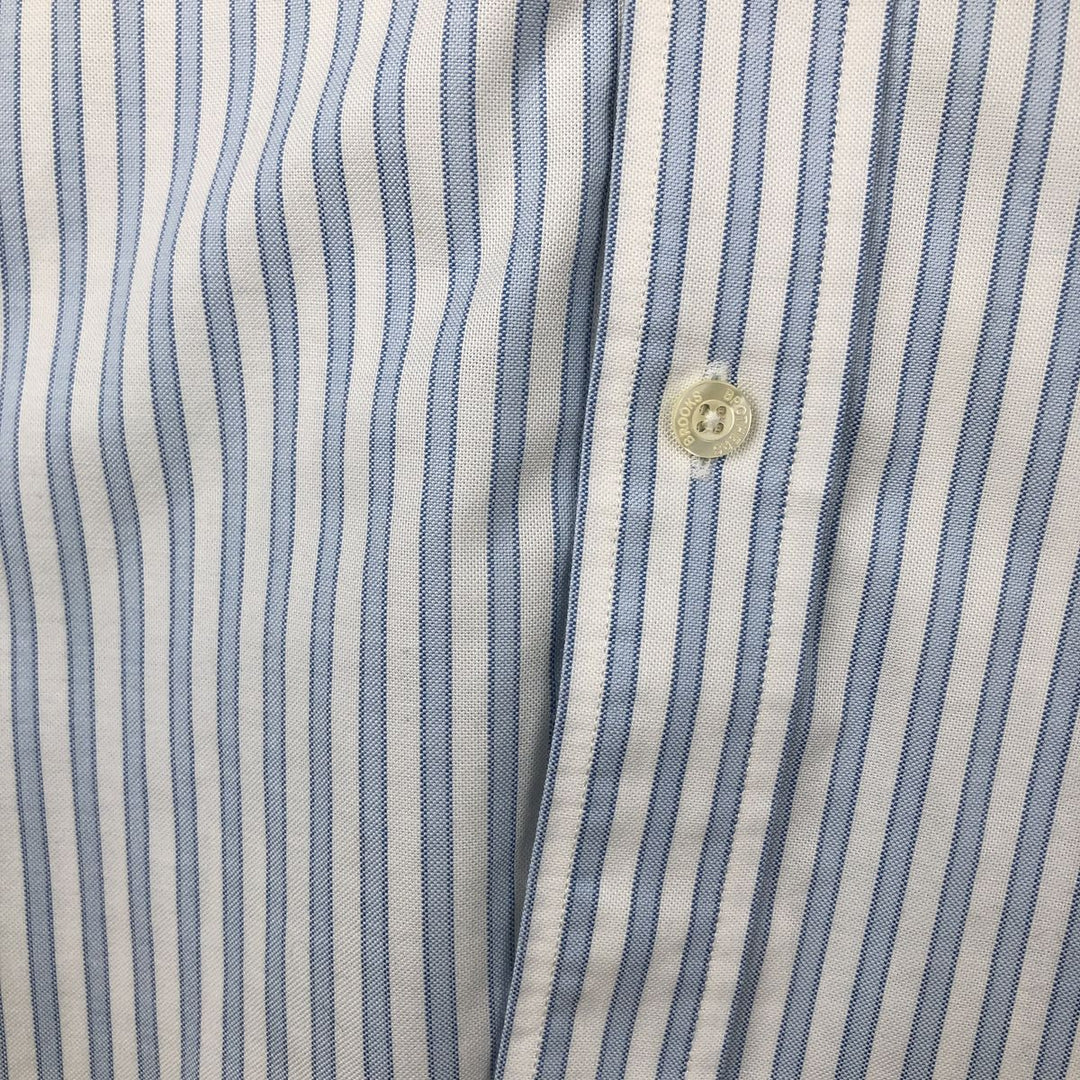 Brooks Brothers Est.1818 Short Sleeve Button-Down Striped Shirt, Men's Size L cotton white type Vintage Second Hand