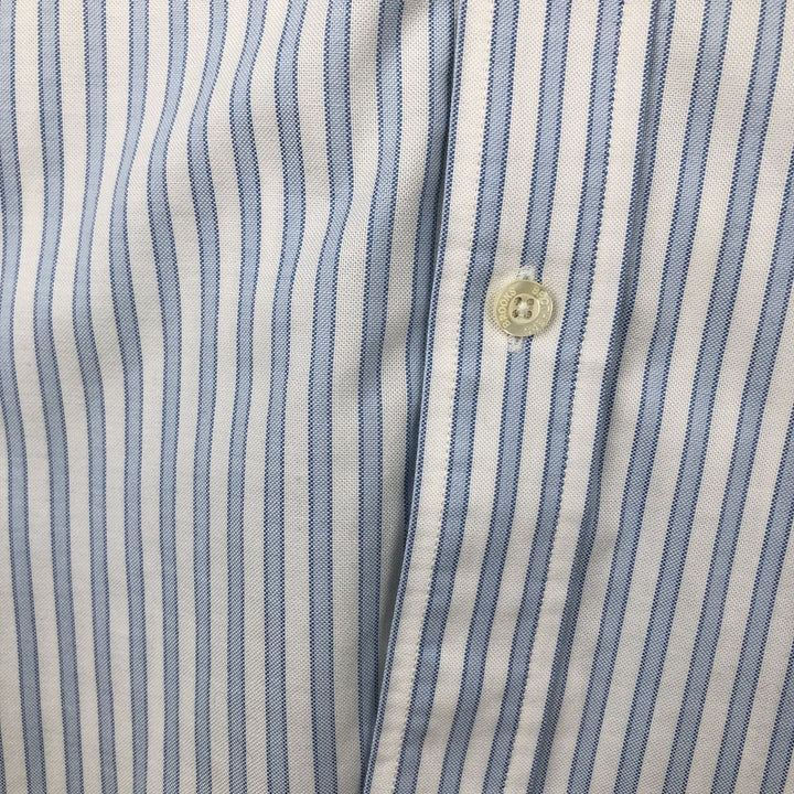 Brooks Brothers Est.1818 Short Sleeve Button-Down Striped Shirt, Men's Size L cotton white type Vintage Second Hand