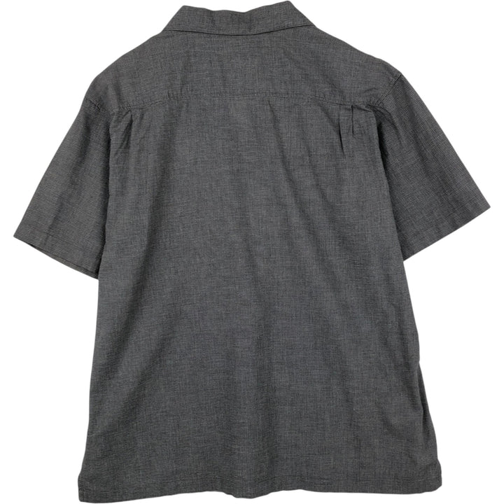 Calvin Klein check pattern short-sleeved open-collar cotton shirt, boxy fit, men's size XL. cotton Charcoal Vintage Second Hand