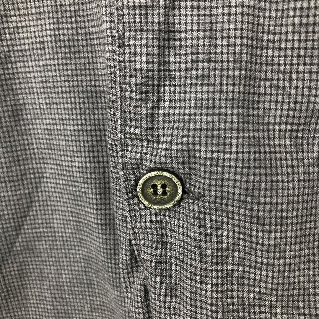 Calvin Klein check pattern short-sleeved open-collar cotton shirt, boxy fit, men's size XL. cotton Charcoal Vintage Second Hand