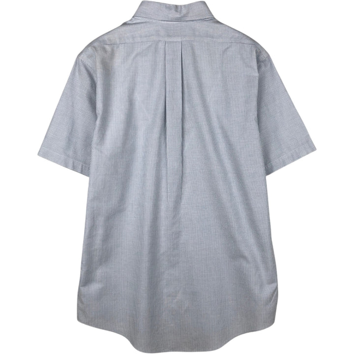 Brooks Brothers 1818 Short Sleeve Button Down Striped Shirt, Men's Size L cotton Blue type light blue Vintage Second Hand
