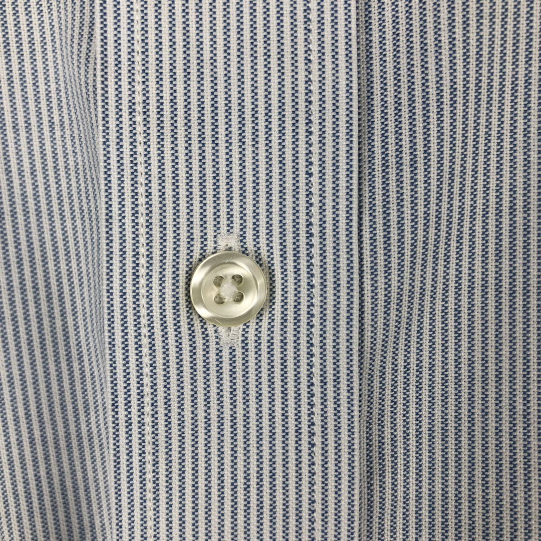 Brooks Brothers 1818 Short Sleeve Button Down Striped Shirt, Men's Size L cotton Blue type light blue Vintage Second Hand