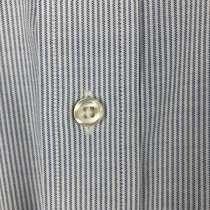 Brooks Brothers 1818 Short Sleeve Button Down Striped Shirt, Men's Size L cotton Blue type light blue Vintage Second Hand