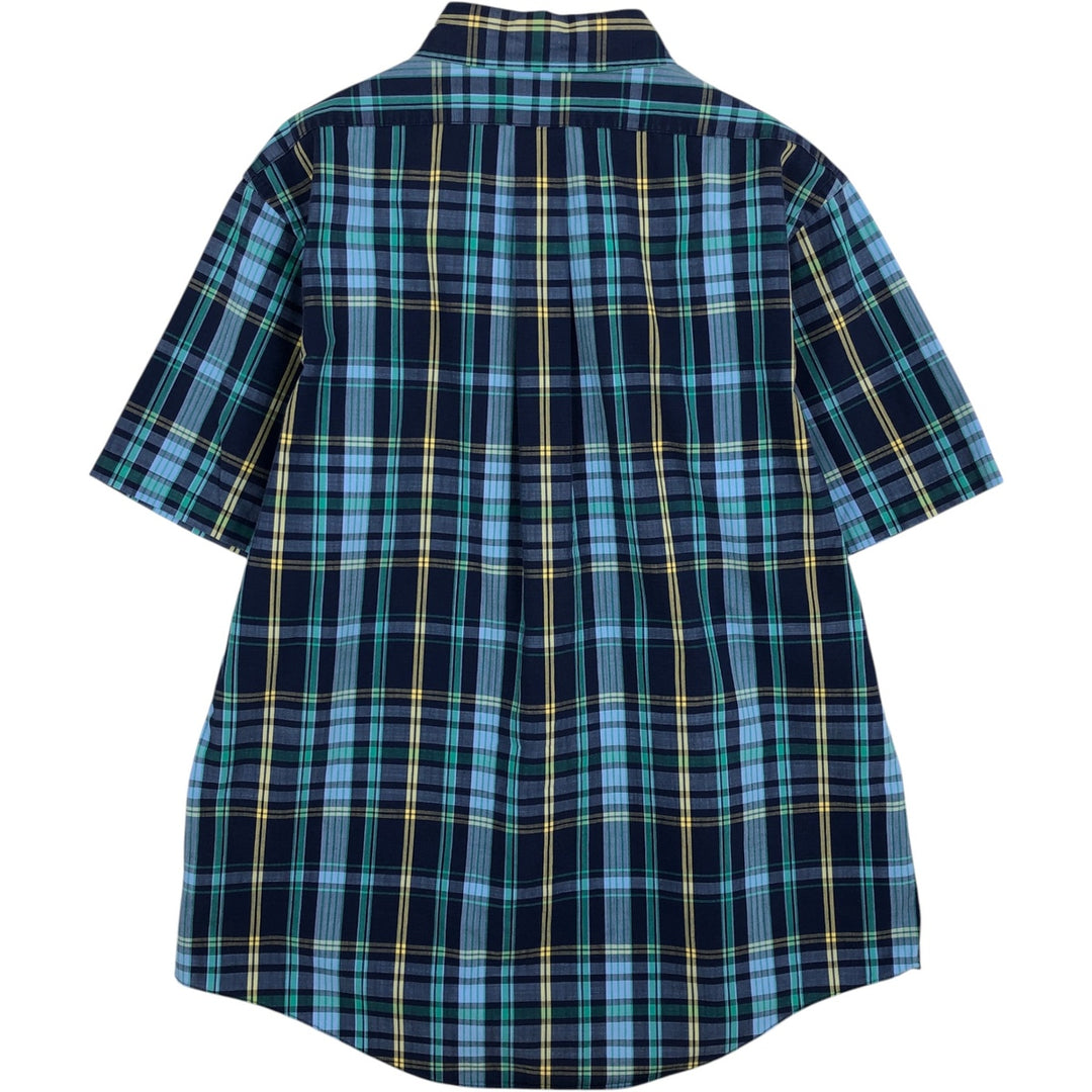 Brooks Brothers Est.1818 REGENT Madras Check Long-Sleeve Button-Down Check Shirt, Men's Size L (approx.) cotton navy blue type Vintage Second Hand